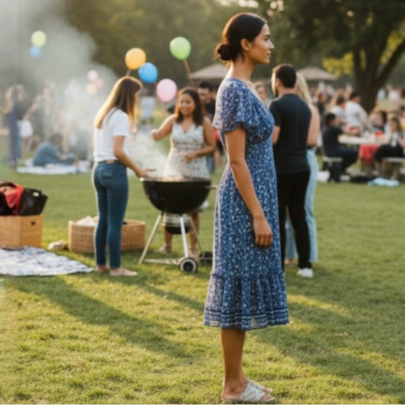 Max Studio ShortSleeve Ruffle Dress - Picture 3 of 13